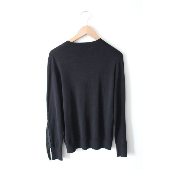 Ted Baker Aniebal Fringe Knit Sweater Black Size TED 2/ US 6 - Picture 5 of 7
